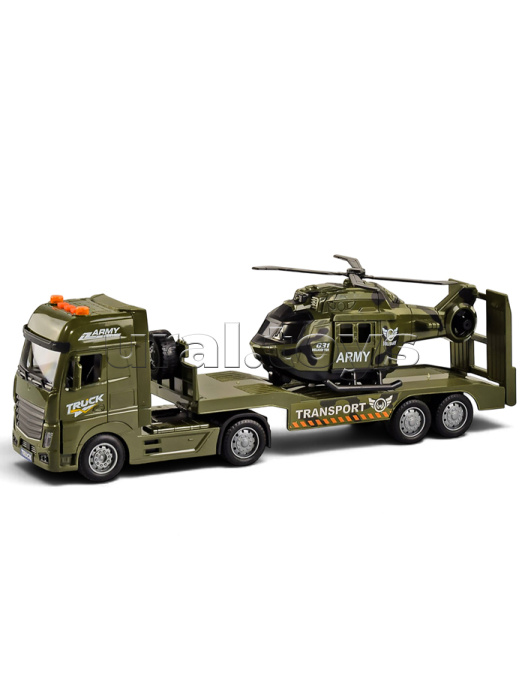 Машина "Автовоз для вертолета" (свет, звук) в коробке