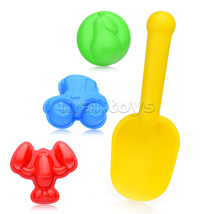 Песочный набор "Ассорти"( 3 формочки, совок)