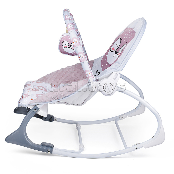 Шезлонг детский "Мишка в очках" музыка, вибрация, в коробке