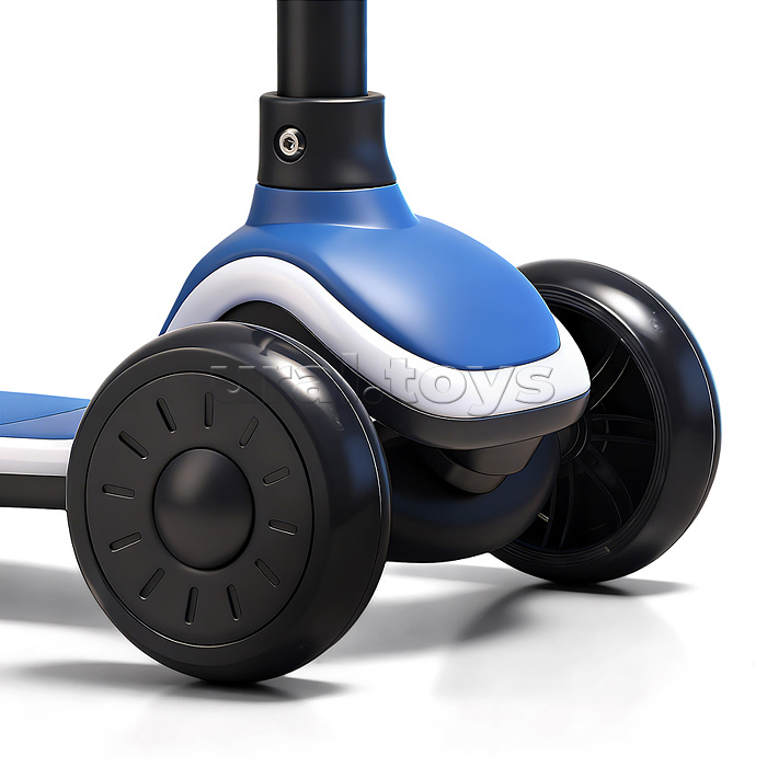 Самокат 3-х колесный ROCKET,колеса PU со светом, цвет синий