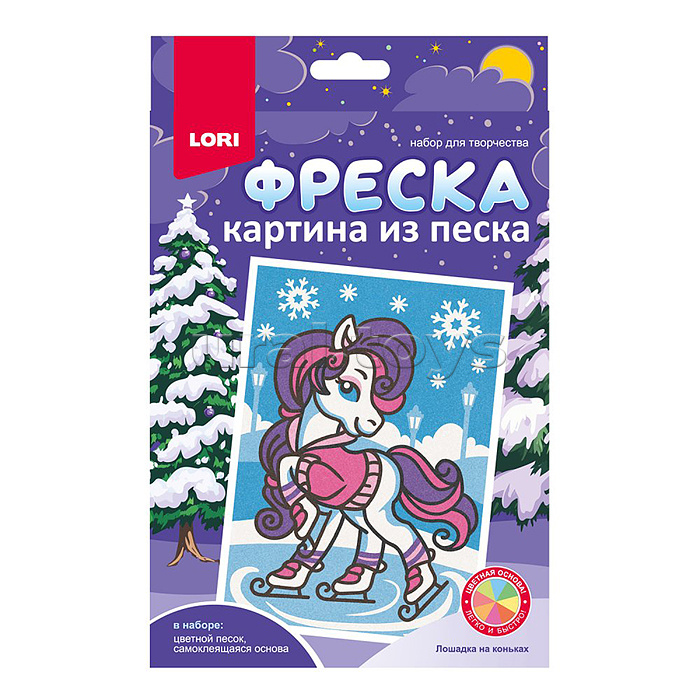 Фреска. Картина из песка "Лошадка на коньках" Фреска. Картина из песка "Лошадка на коньках"