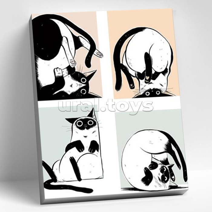 Картина по номерам 40х50 "Мемчики. Неуклюжая кошка" (6 цветов) Картина по номерам 40х50 "Мемчики. Неуклюжая кошка" (6 цветов)