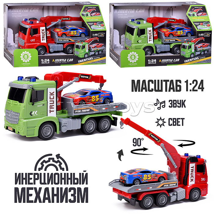 Машина "Автоперевозчик" на батарейках, в коробке