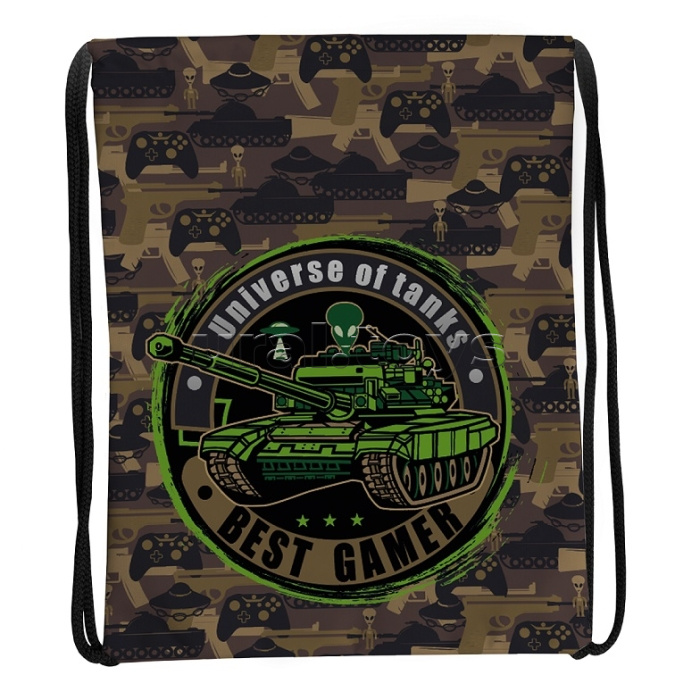 Мешок для обуви "Танк" 1 отделение, 370х470мм, петля для подвеса, полиэстер, 210 ден