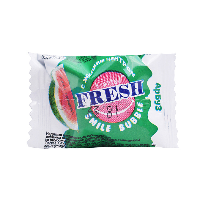 Резинка жевательная дражированная "Fresh Smile Bubble" ассорти с жидкими центром 100шт