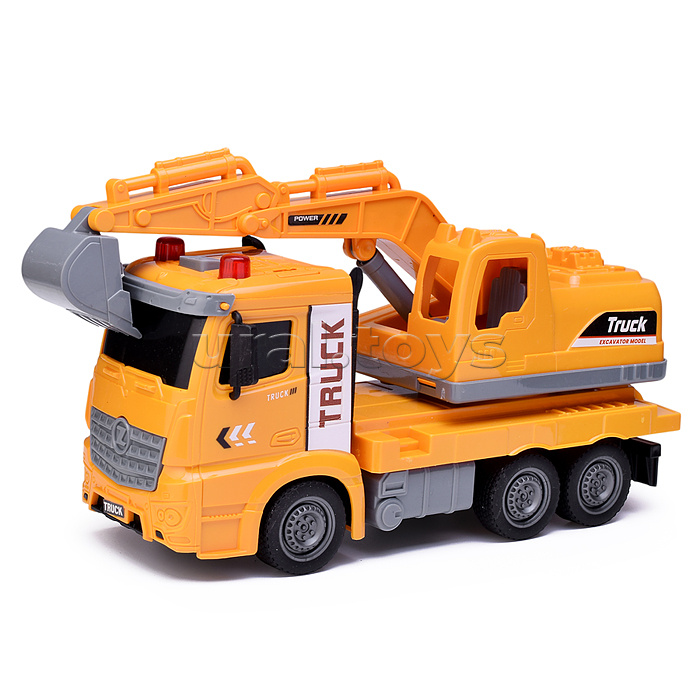 Машина "Автокран" с ковшом, на батарейках, в коробке