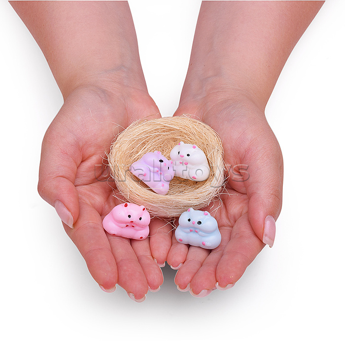 Игрушка -антистресс "Хомячки в корзинке"