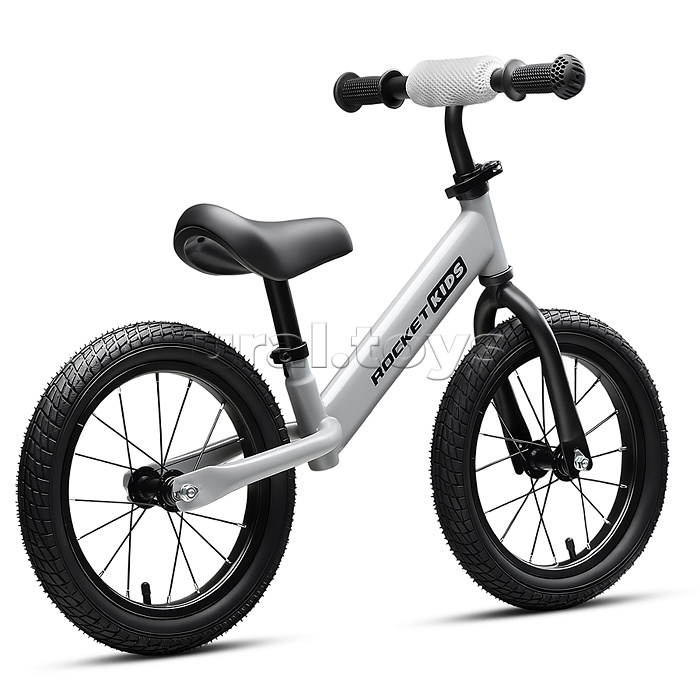 Беговел 14" Rocket R0045NEW-GR, колеса надувные, цвет серый