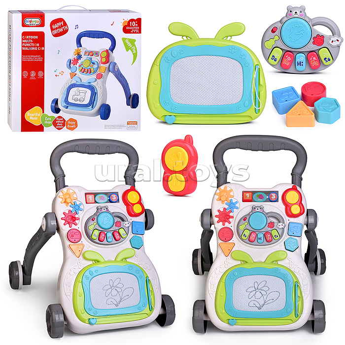 Каталка "Арт-мобиль" звук, доска для рисования, в коробке