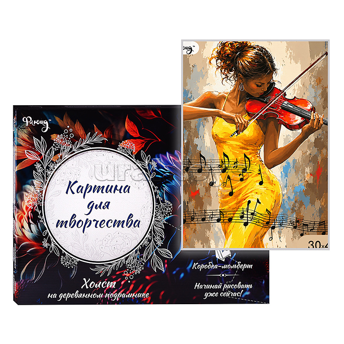 Картина по номерам 30х40 "Любовь и скрипка" (25 цветов)