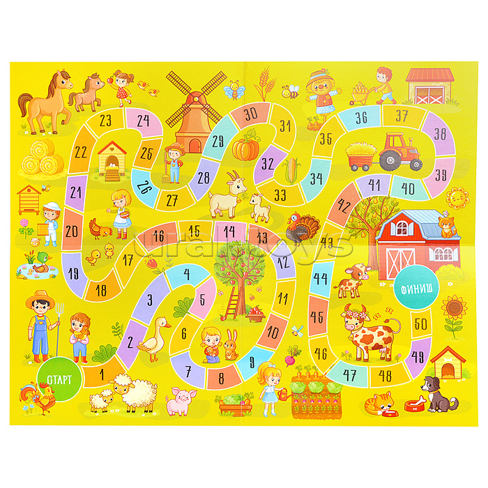 Игра настольная ходилка "Веселые ходилки 4 в 1"