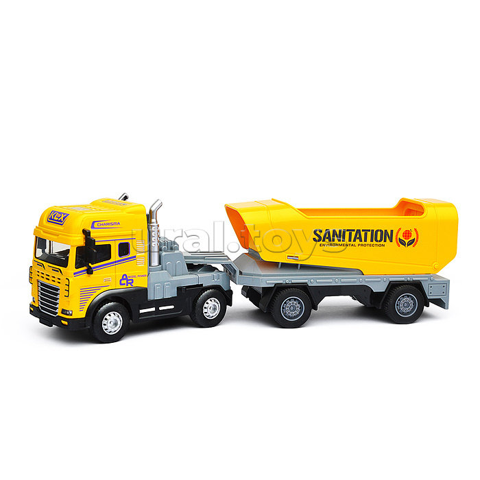 Машина "Трейлер с прицепом" (свет, звук) в коробке