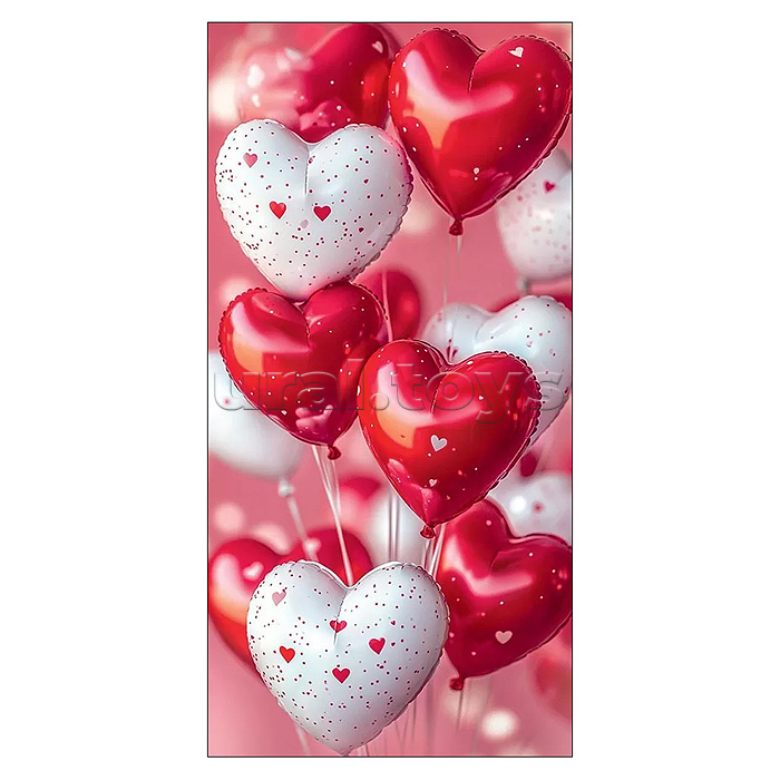 Конверт для денег без надписи (шарики-сердечки)