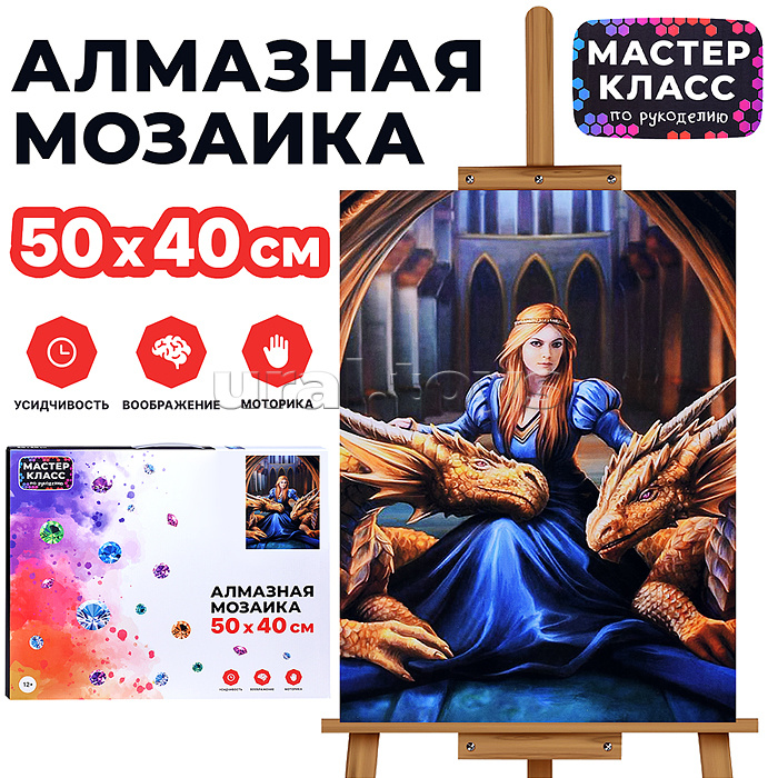 Мозаика алмазная "Принцесса драконов" 40*50см.