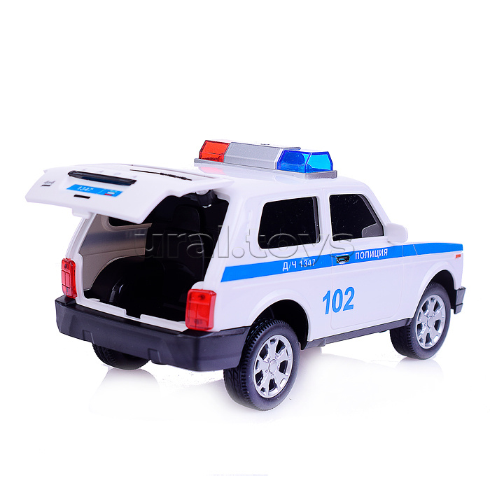 Машина пластик свет-звук LADA 4x4 URBAN Полиция 19,5 см, 2 кноп, инерционная