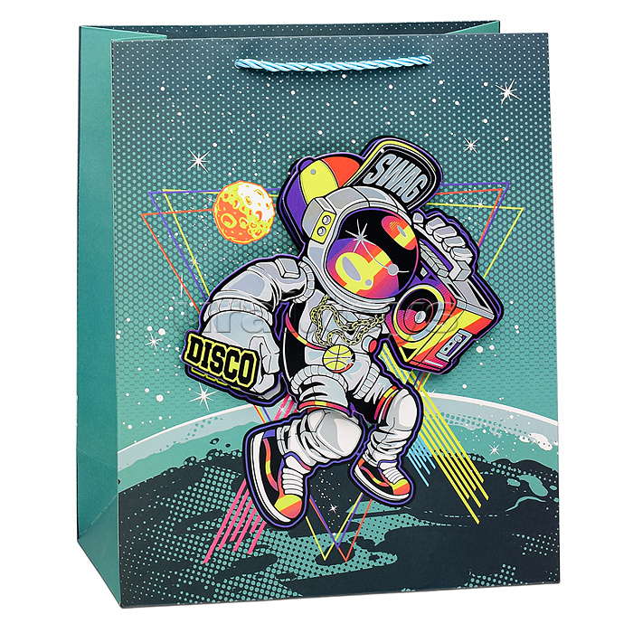 Пакет подарочный "Energetic astronaut" 26х32х12 см Пакет подарочный "Energetic astronaut" 26х32х12 см