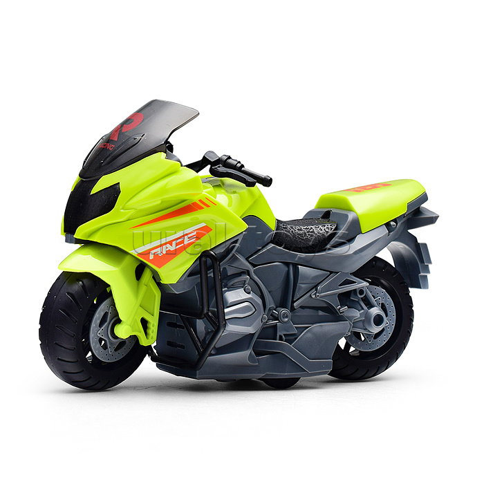 Мотоцикл "Спортивный" 1:20 (свет, звук) в коробке (цвет зеленый)