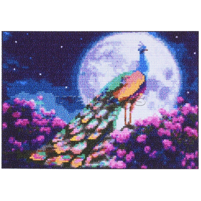 Алмазная мозаика 21*30см "Павлин в саду" (полное заполнение)