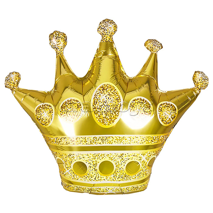 Шар (39''/99 см) Фигура, Корона, Яркое золото, 1 шт. в уп.