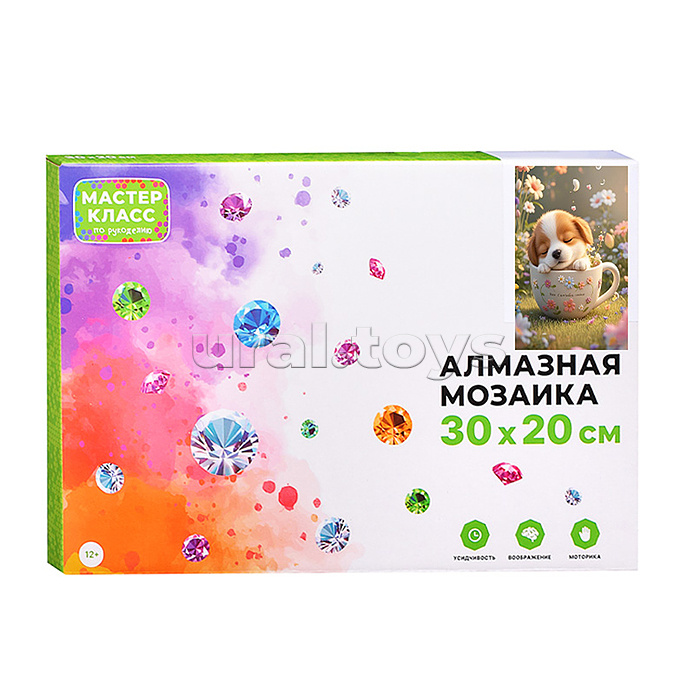 Мозаика алмазная "Спящий щенок" 20*30см.