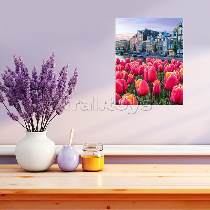 Картина по номерам 30х40 "Голандские тюльпаны" (30 цветов)