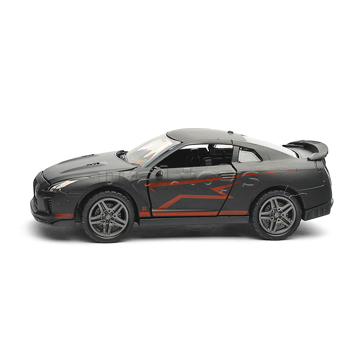 Чёрная инерционная машинка Спорткар со спойлером die-cast,1:32, открывающиеся двери