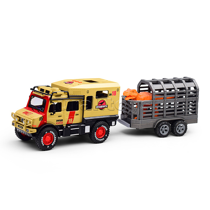 Машина "Трейлер" с прицепом (свет, звук) в коробке