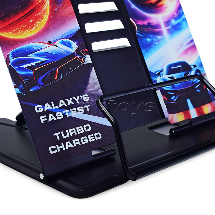 Подставка для учебников и книг "Turbo Galaxy" 20x19 см, металлическая окрашенная, вес 430 г, с противоскользящими ножками, с полноцветным рисунком, в пластиковом пакете с европодвесом