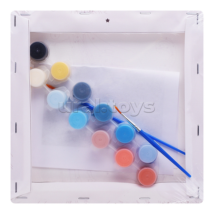 Картина по номерам "Девушка с котом" 20х20см