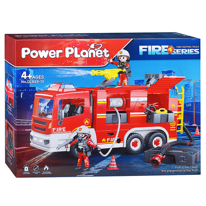 Пожарная машина +2 минифигурки, со светом и музыкой, в коробке