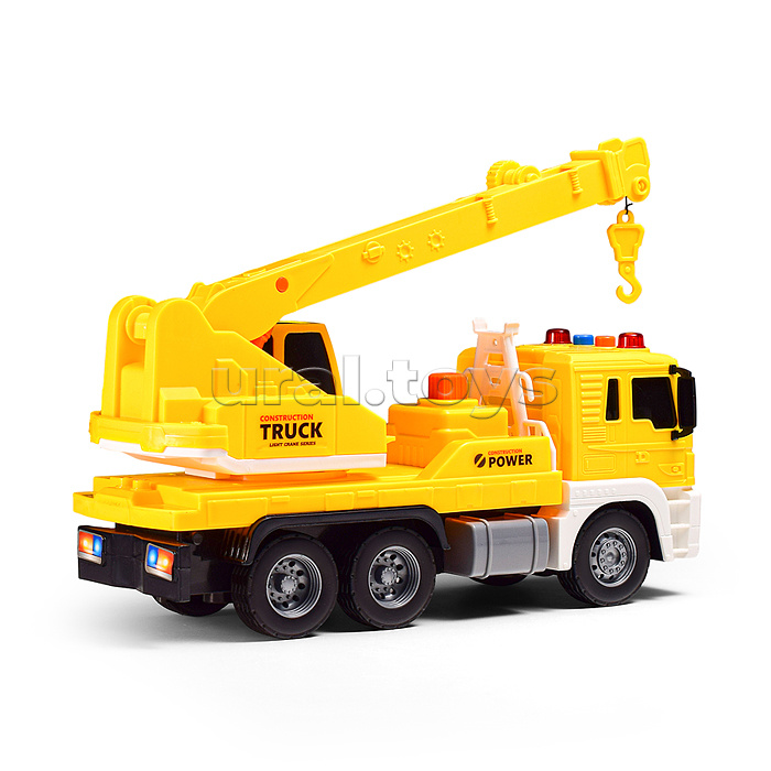 Машина "Кран" 1:16 (свет, звук) в коробке (цвет желтый)