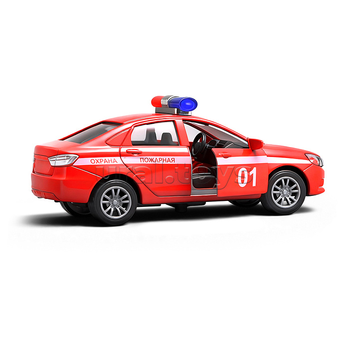 Красная инерционная машинка полицейская вид В die-cast, 1:32