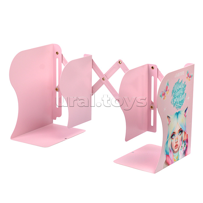 Подставка для учебников и книг "Miracle" 19x14,7x9 см, металлическая, телескопическая, окрашенная, вес 600 г, с полноцветным рисунком, в картонной коробке