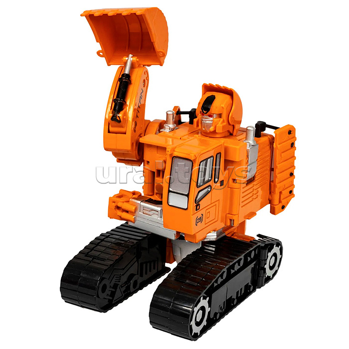 Трансформер 2в1 "Робот-строительная техника" Экскаватор гусеничный, метал. детали