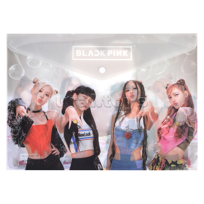 Папка конверт  на кнопке  Girls Band, 26 х 36 см,, пластиковая, плотность 180 мкм, 4 дизайна в ас