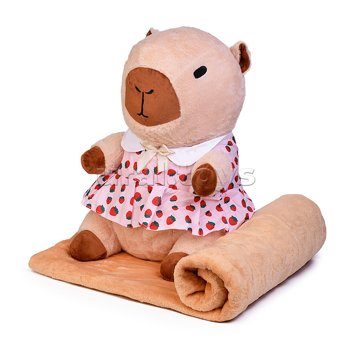 Мягкая игрушка "Капибара" с пледом