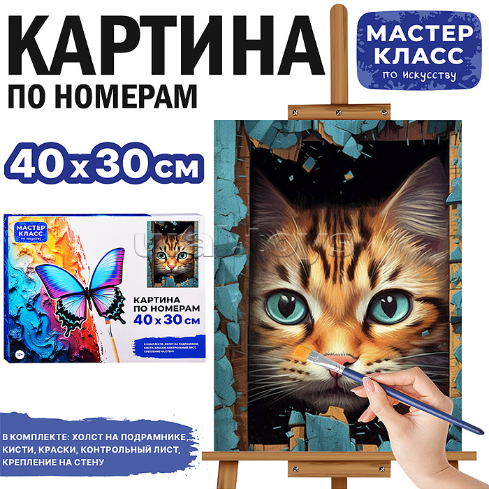 Набор для рисования "Картина по номерам 30х40 см. Киса"