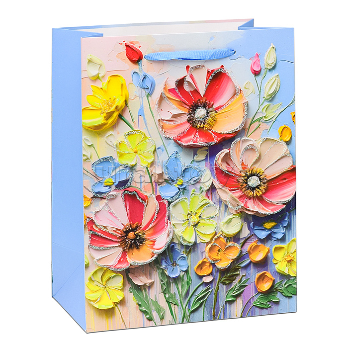 Пакет подарочный "Цветочного настроения" 23х18х10 см