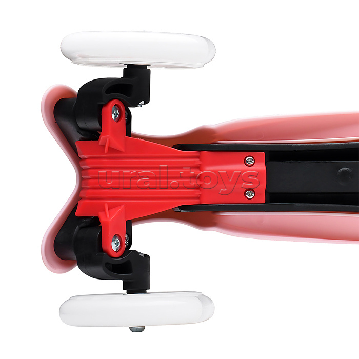 Самокат 3-х колесный ROCKET,колеса PU со светом, светящаяся стойка, ABEC 7, розовый