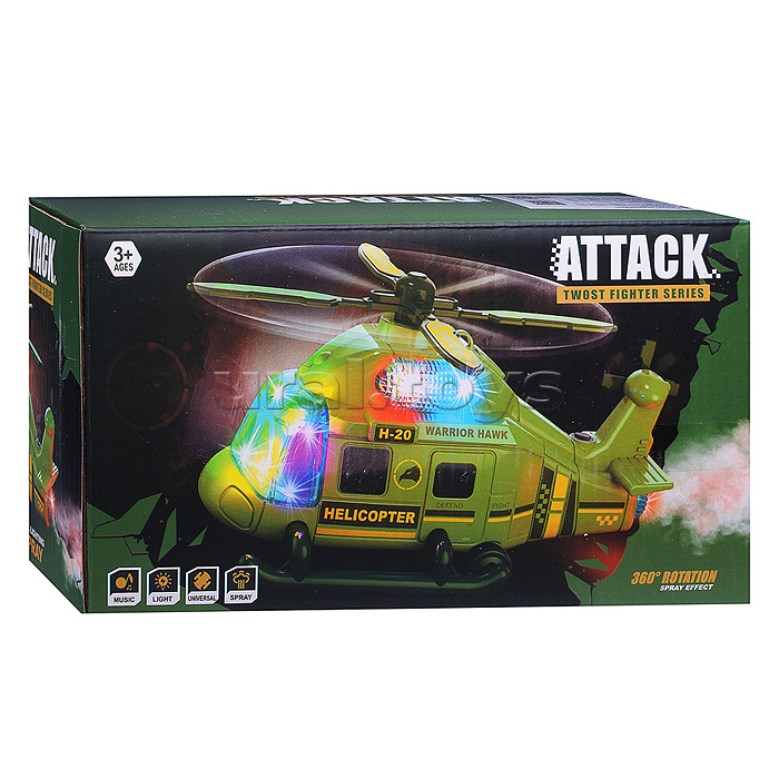 Вертолет "Парящая машина" на батарейках, с распылением, в коробке