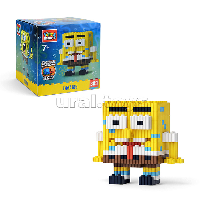 Конструктор 3D сборная фигурка "Губка боб" 399 дет.