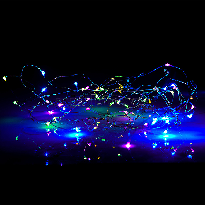 Электрогирлянда светодиодная Роса, 20 м, 200 ламп, USB, пульт, цветная