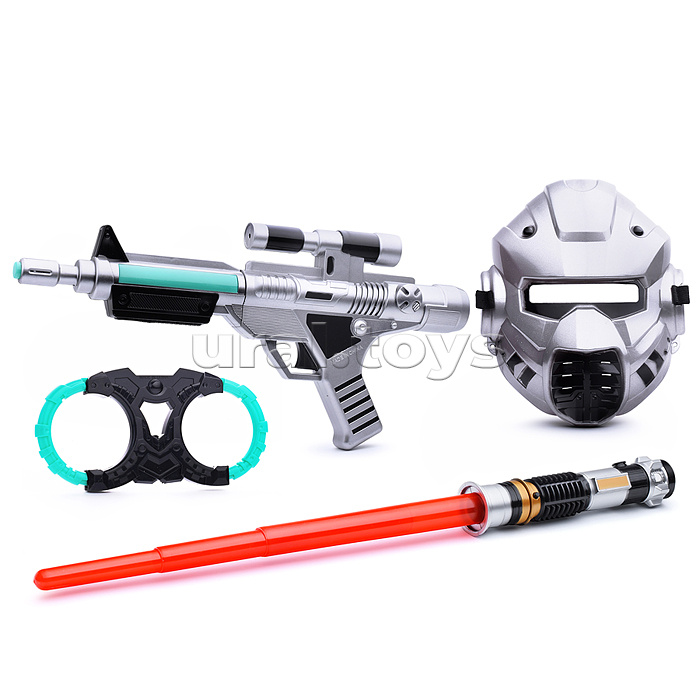 Набор оружия "Звездный  путь" (свет, звук) на батарейках, в коробке