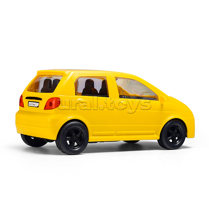 Машина инерционная "Хэтчбек" 25см. прозрачные окна, желтый
