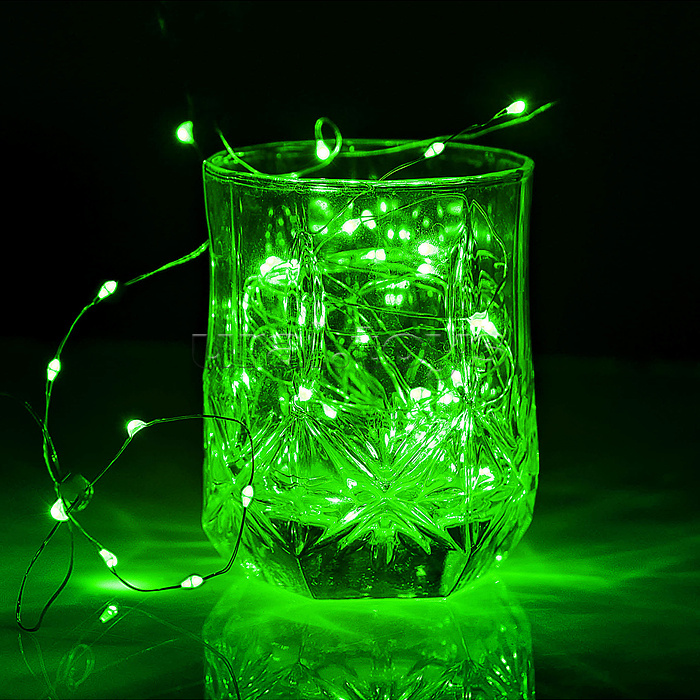 Электрогирлянда светодиодная Роса, 10 м, 100 ламп, зеленый