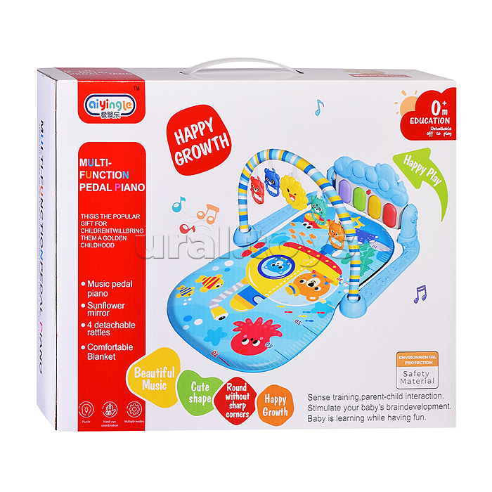 Коврик развивающий "Забавные друзья" с ростомером, в коробке