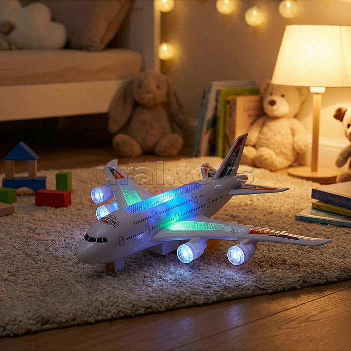 Самолет "Пассажирский самолет" на батарейках, в коробке