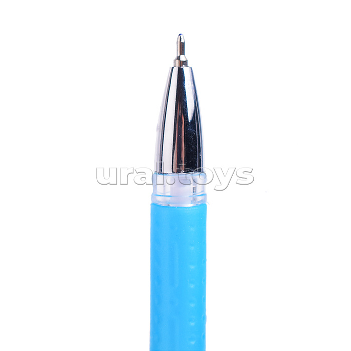 Ручка шариковая синяя на масляной основе "Piano" корпус прозрачный с рисунком