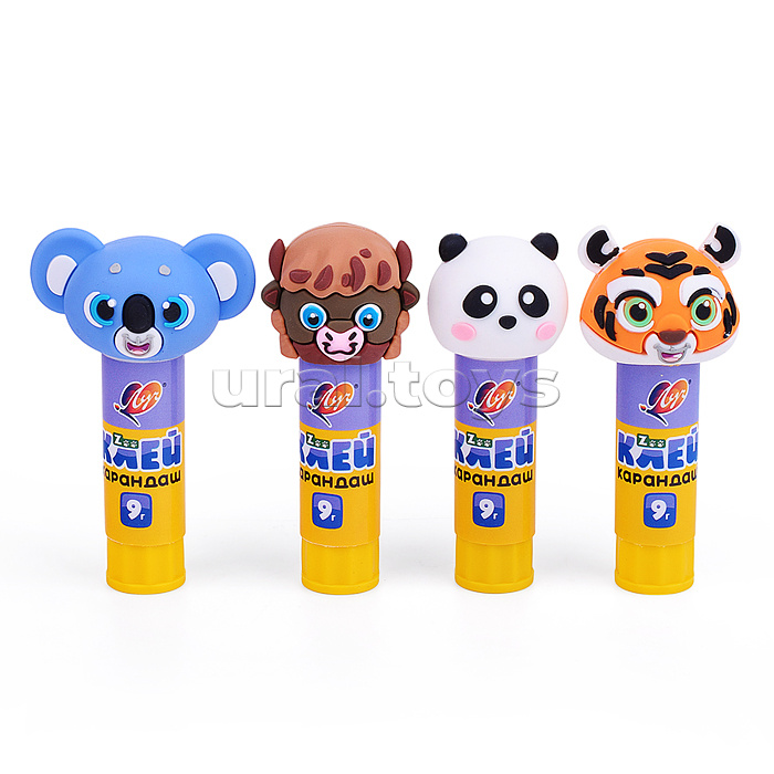 Клей-карандаш "ZOO" с фигурной крышкой, 9г Клей-карандаш "ZOO" с фигурной крышкой, 9г