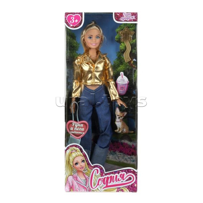 Кукла 29см София, руки и ноги сгиб., аксессуары